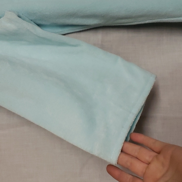 Saint Tropez West Sequins Trim Blue Terry Velour Tunic Nightgown XL - Picture 4 of 7